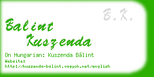 balint kuszenda business card