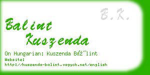 balint kuszenda business card